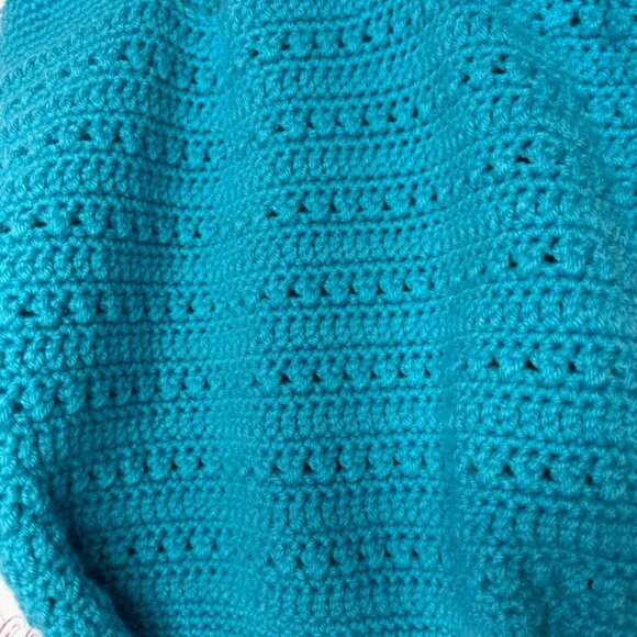 Bag Crochet knit knitted blue turquoise tote bag cute beach boho summer beachy - Picture 3 of 7